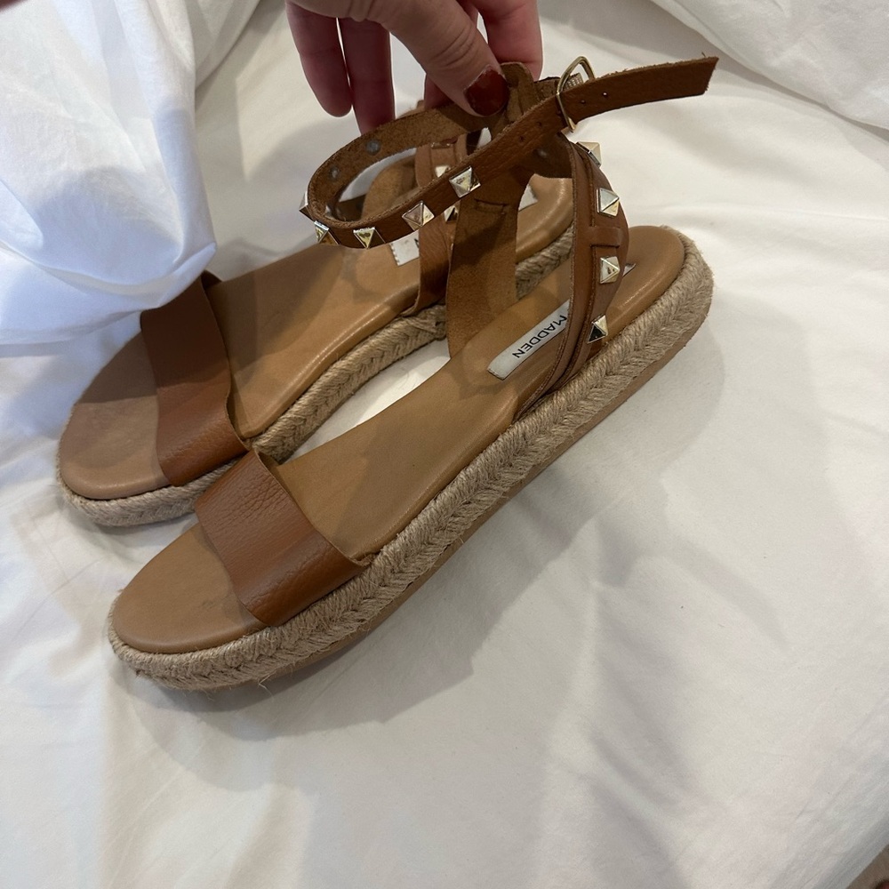 Brown Studded Espadrille Sandals